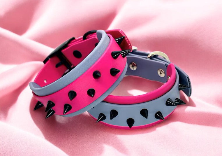 COLLARE DOPPIO BIOTHANE GLAM ROCK